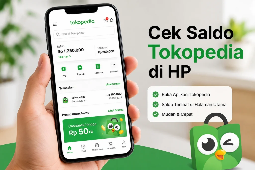 Cara Cek Saldo Tokopedia di HP, Seller Center, hingga TikTok Shop