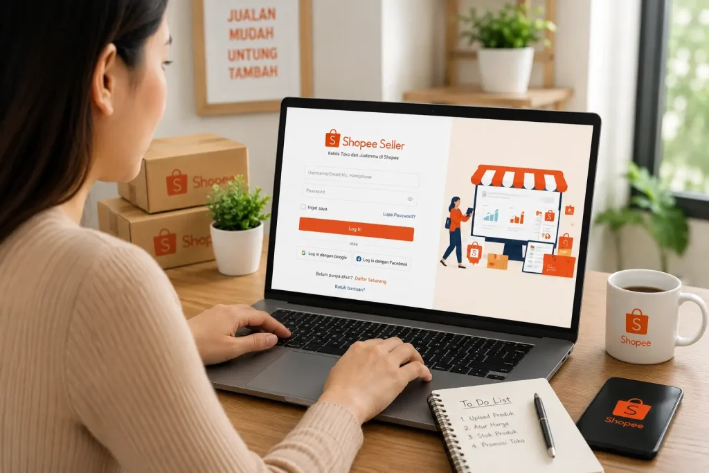 Cara Login Shopee Seller Centre 2026 di HP dan Laptop, Mudah!