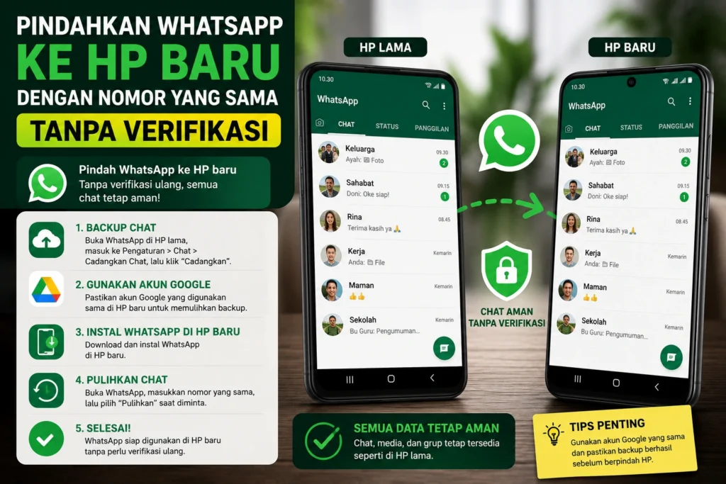 Cara Memindahkan Whatsapp ke HP Baru dengan Nomor yang Sama Tanpa Verifikasi