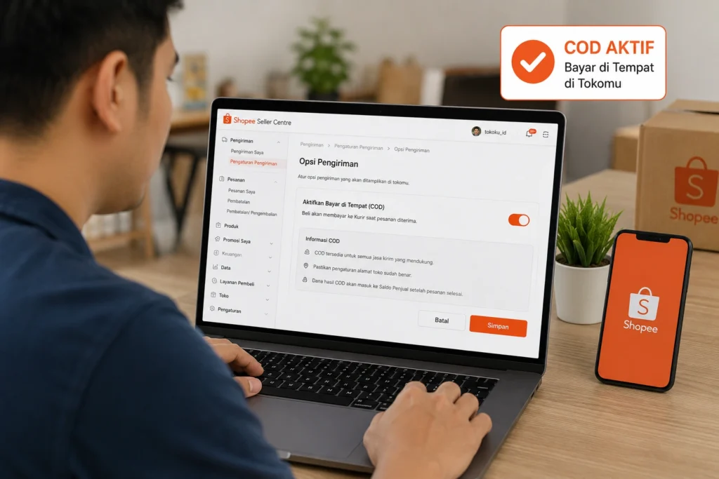 Cara Mengaktifkan COD di Shopee Terbaru 2026, Panduan Lengkap untuk Pembeli dan Penjual