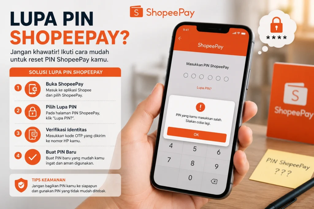Cara Mengatasi Lupa PIN ShopeePay, Nomor HP Tidak Aktif hingga Gagal Verifikasi