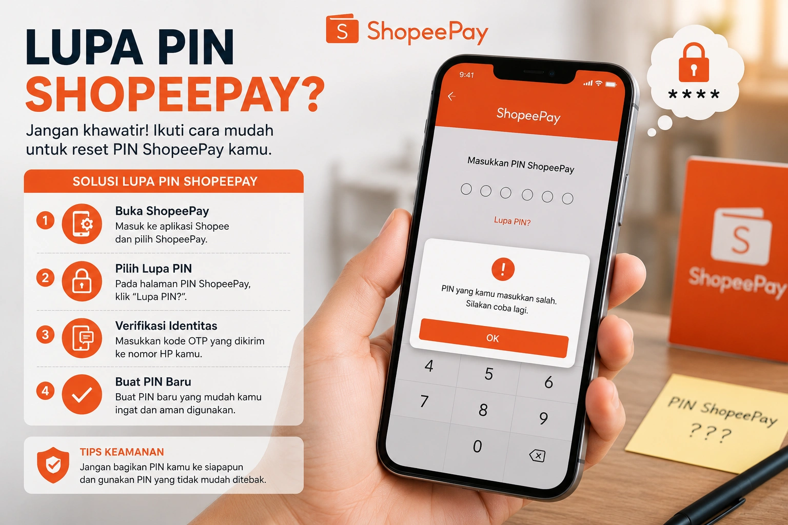 Cara Mengatasi Lupa PIN ShopeePay, Nomor HP Tidak Aktif hingga Gagal Verifikasi