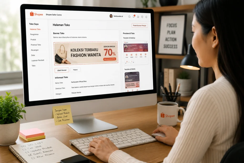 Ukuran Banner Shopee untuk Seller, ShopeeFood dan Affiliate 2026